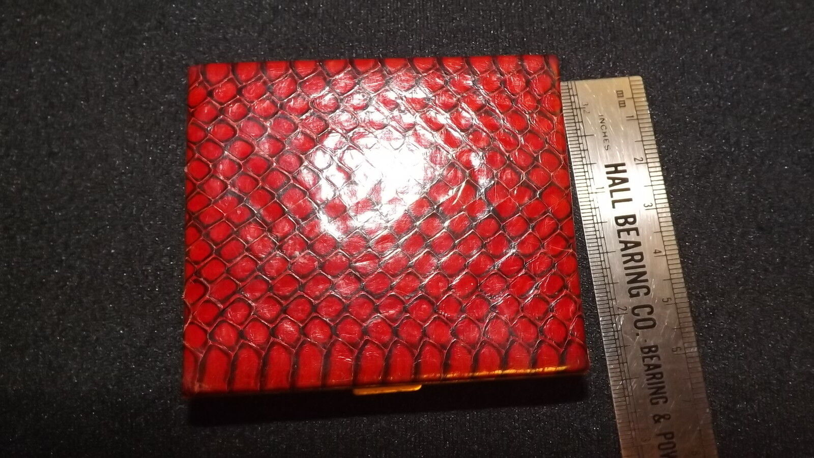 Vintage Red Snakeskin Compact P-2