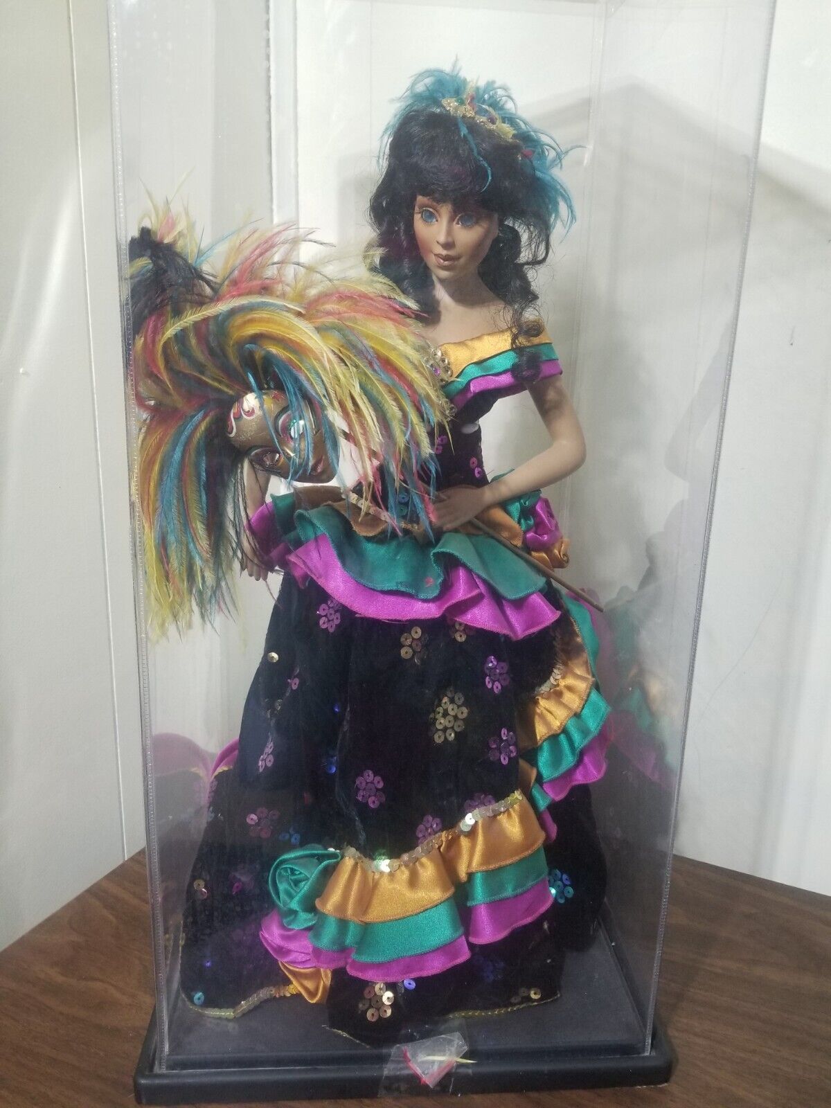 Franklin Mint- Queen Of The Carnival Masquerade Porcelain Doll- 20\