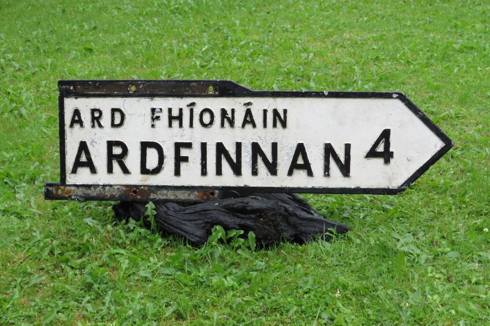 Vintage Obsolete Irish Road sign ARDFINNAN , Co. TIPPERARY 60\'s -70\'s