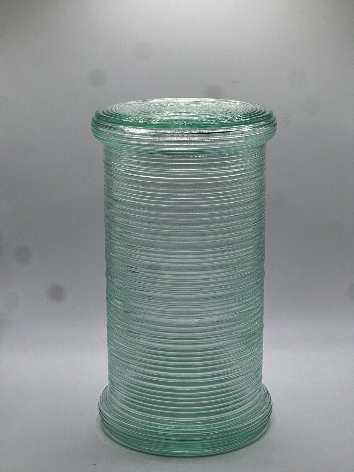 VTG Imperial Glass 701 Turquoise Reeded Canister/Jar