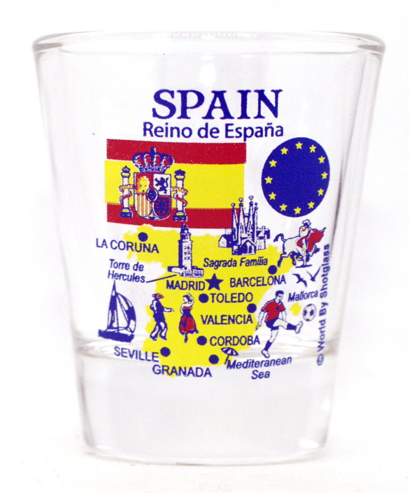 SPAIN EU SERIES LANDMARKS AND ICONS COLLAGE SHOT GLASS SHOTGLASS