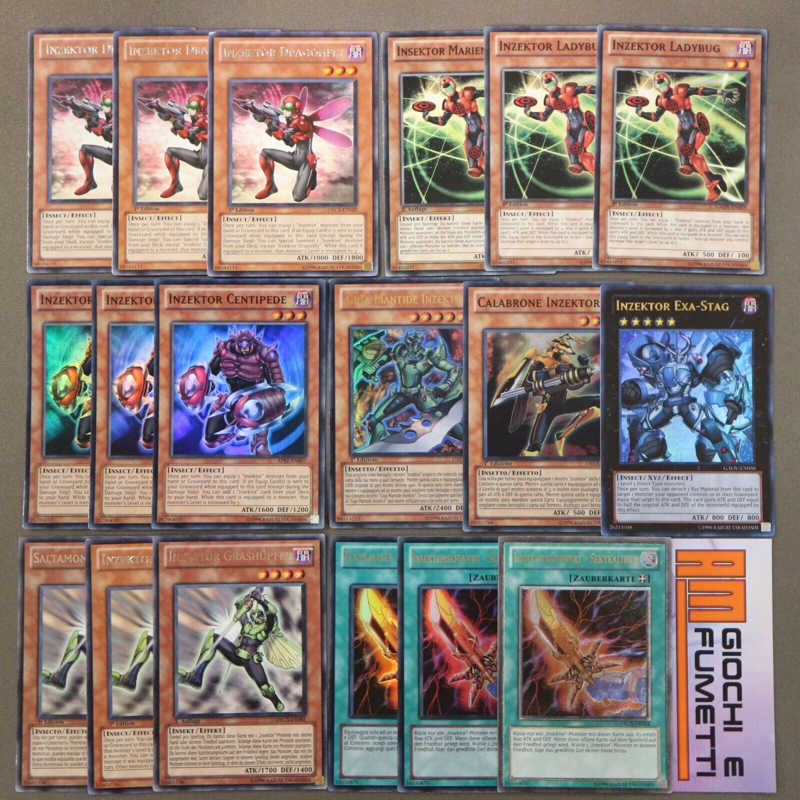 LOT 18 INZEKTOR CARDS in mixed language YUGIOH rare MIXED yu-gi-oh DEAL