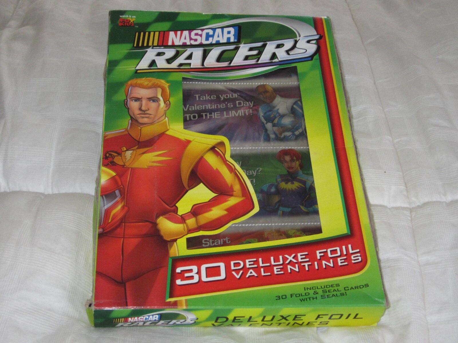 NASCAR Racers Deluxe Foil Valentine\'s 30 Count Fold & Seal Cards - New In Box 