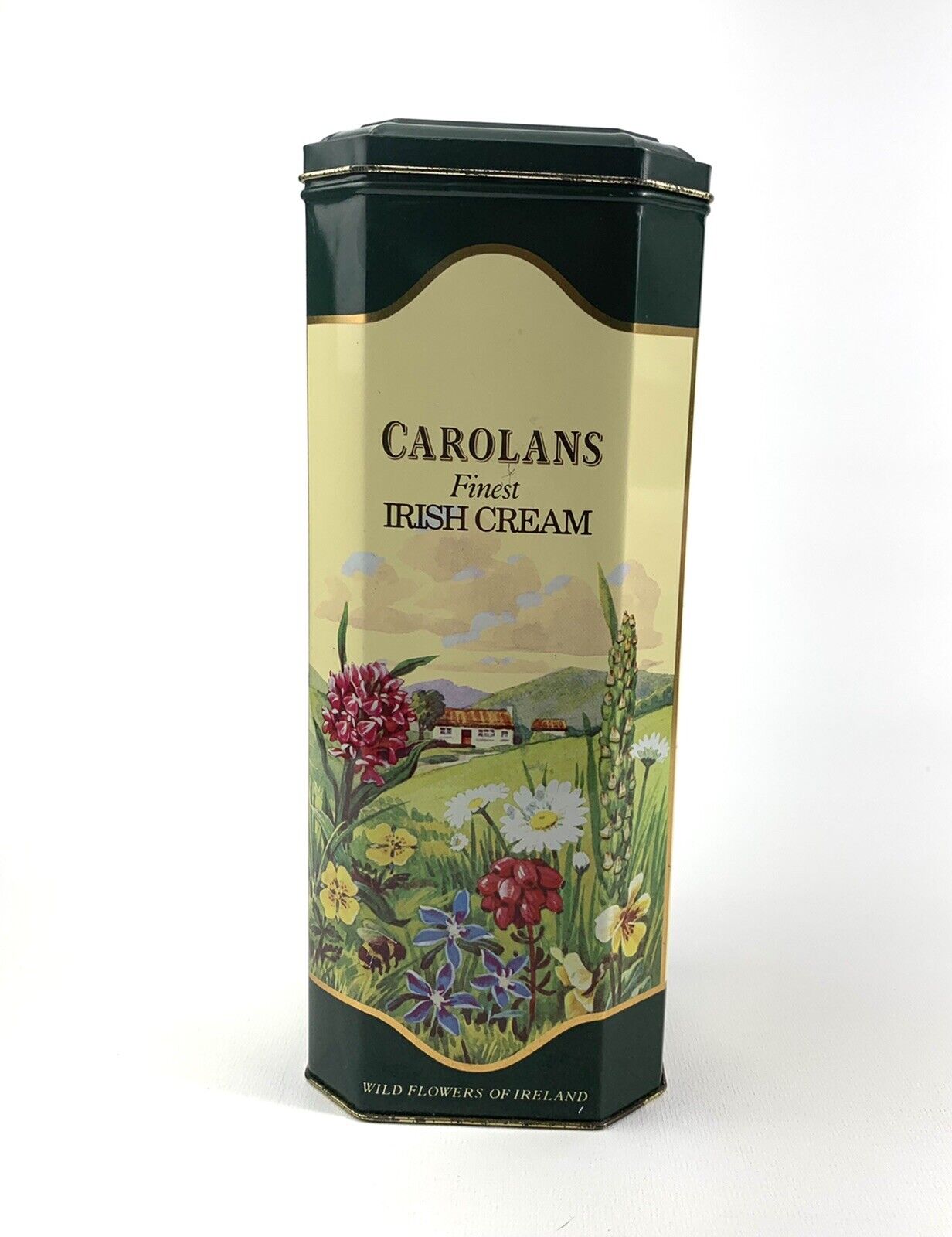 Carolans Finest Irish Cream Tin / Empty Canister with Hinged Lid 10 1/4\