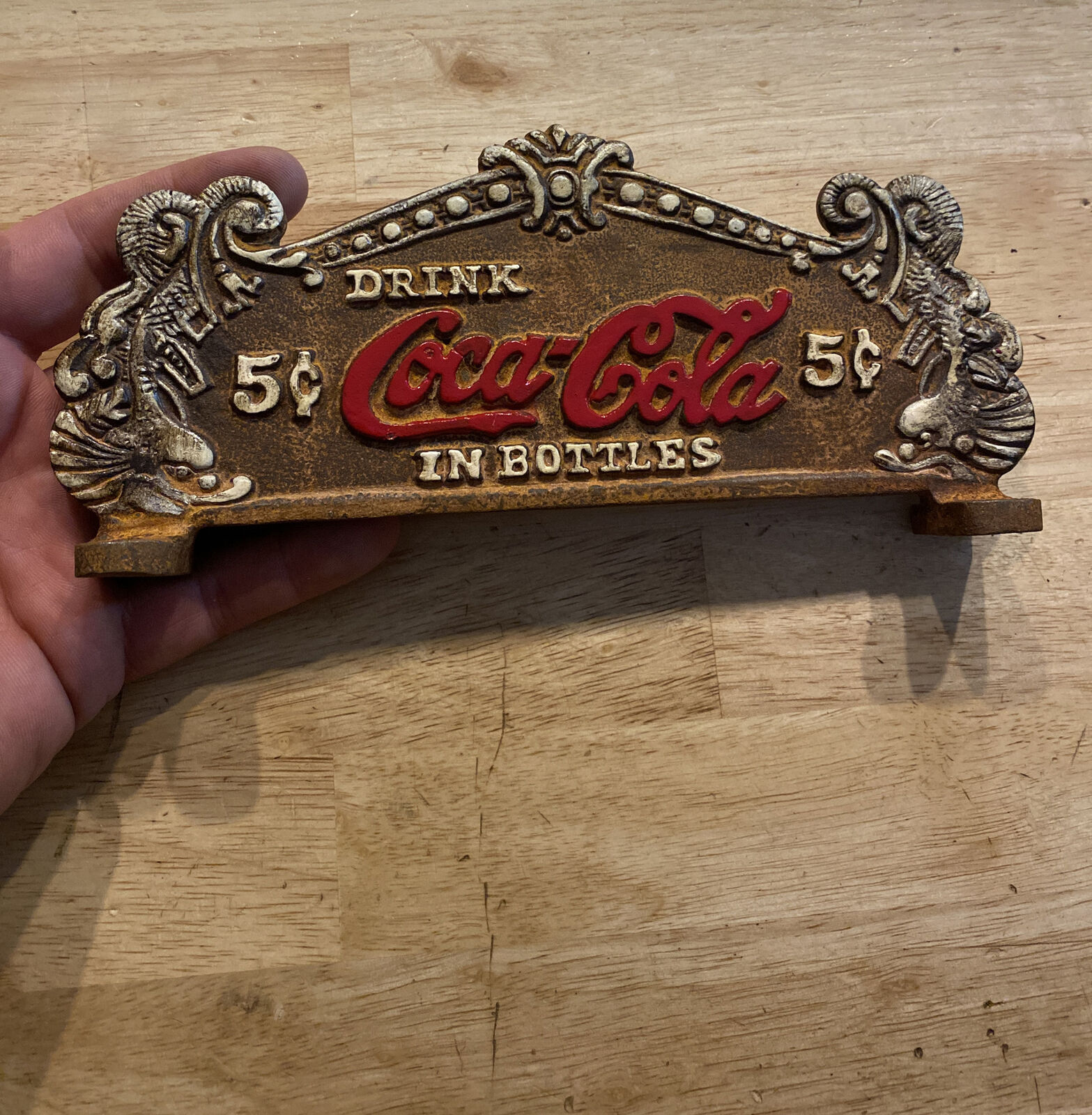 Coca Cola Cash Register Plaque Sign Coke Collector Soda Fountain Patina Metal