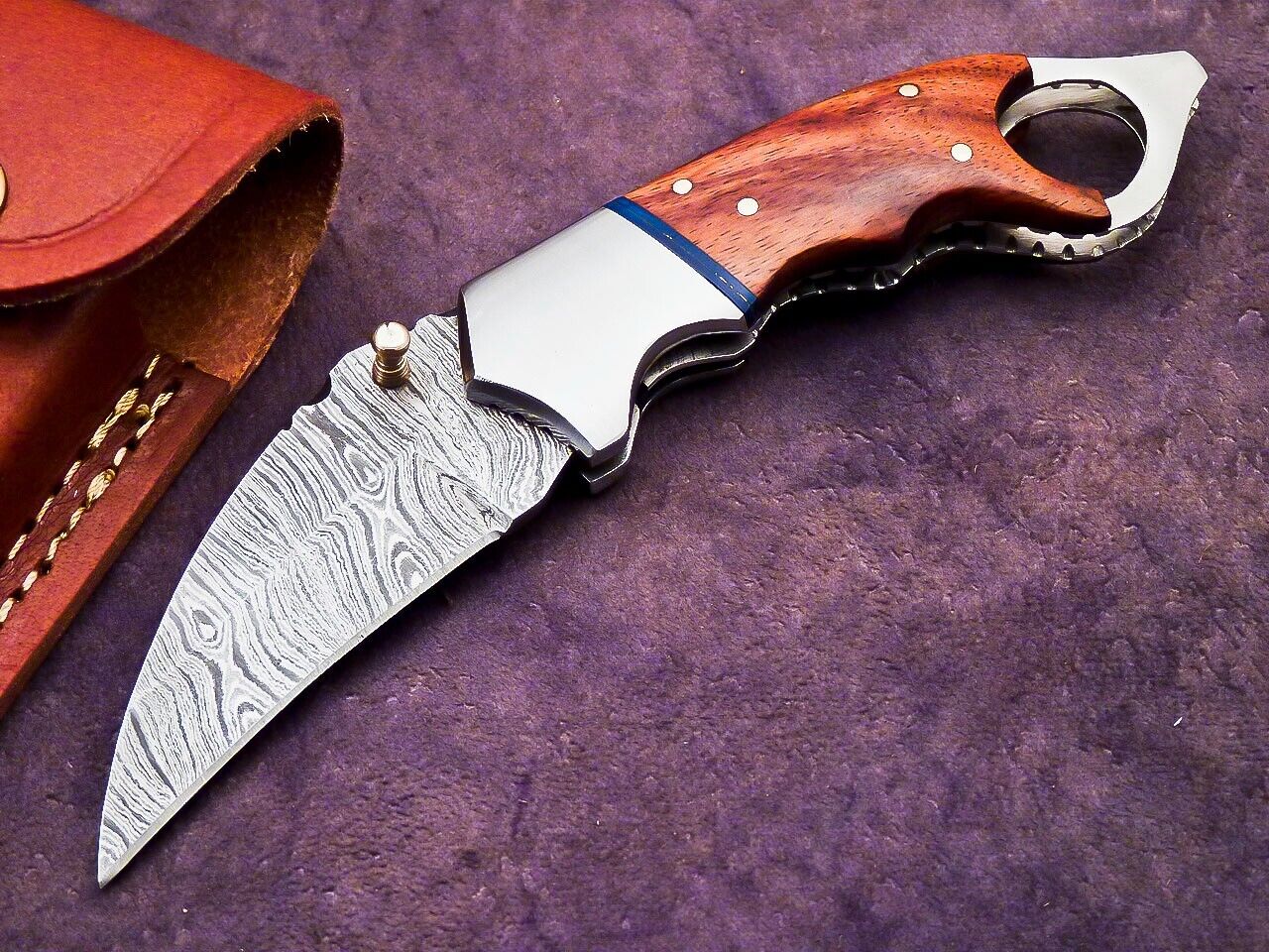 Custom Handmade Damascus Blade Pocket Folding Knife, POCKET KNIFE AZ-574