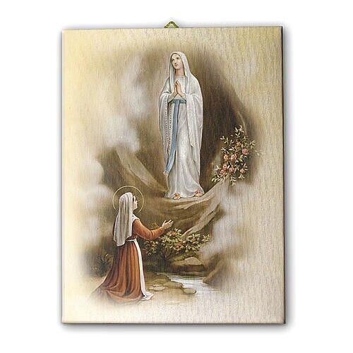 Religious Canvas painting of our Lady of Lourdes Apparition size 20x28 inches