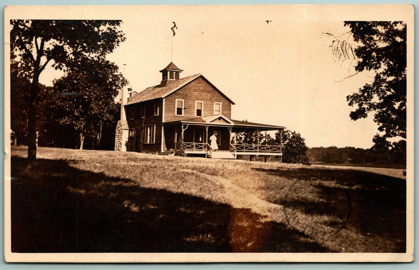 RPPC Country Club House Swan Lake Portage Wisconsin WI 1919  DB Postcard J10