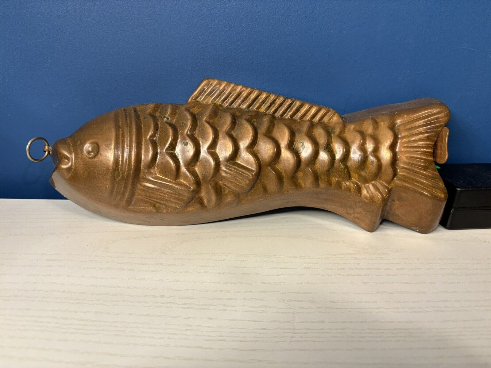 Vintage Heavy Copper Fish Mold Antique Coastal Beach Decor - Made In Germany