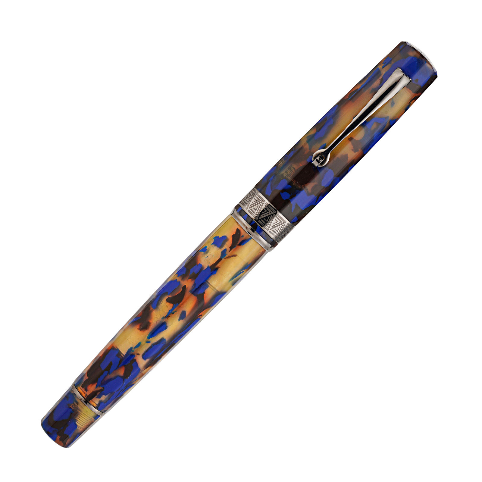 Omas Paragon Blue Lucen Fountain Pen with Black Trim - 14kt Medium Nib - NEW