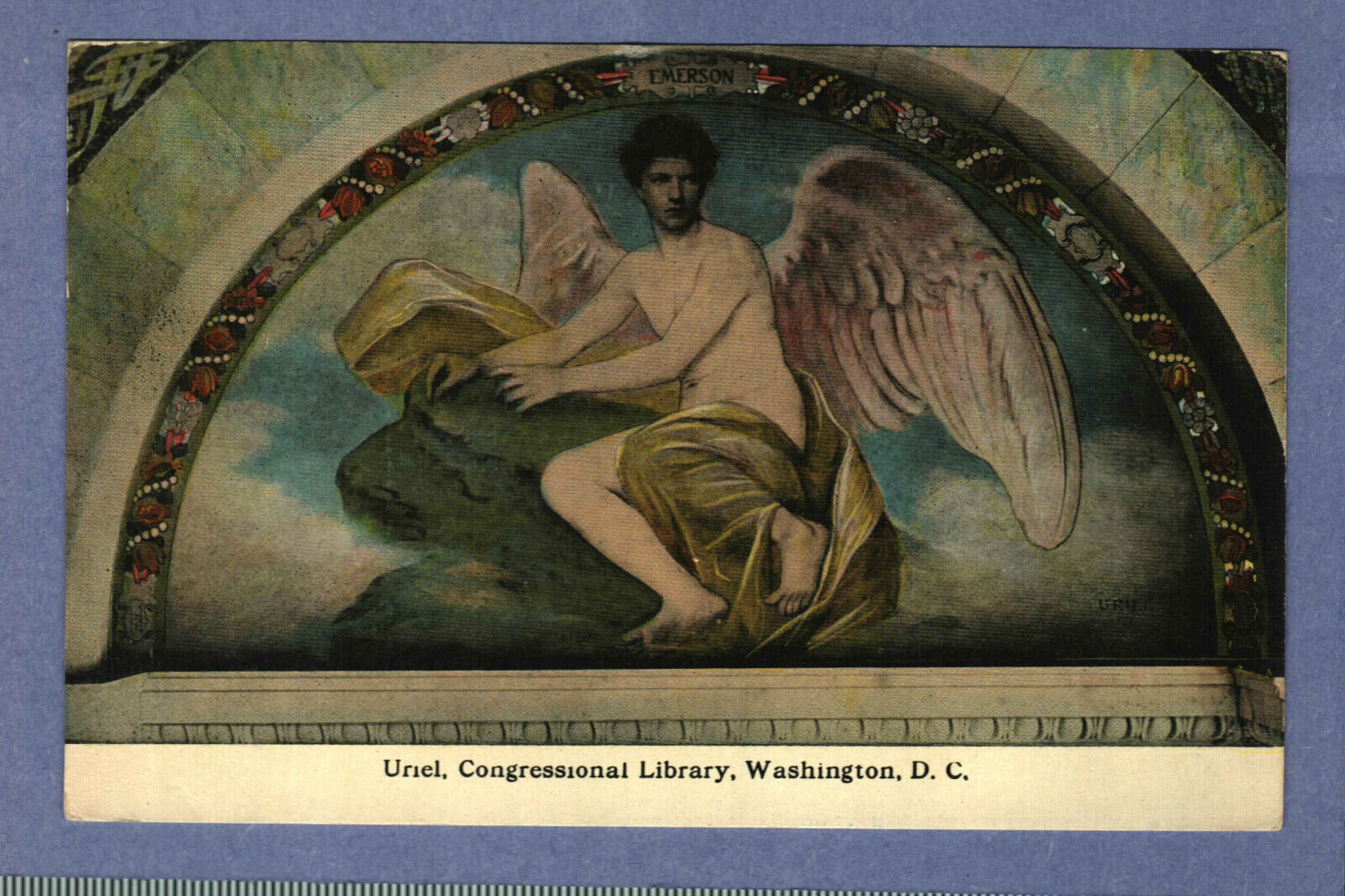 Postcard Emerson\'s Uriel Congressional Library Washington D. C.