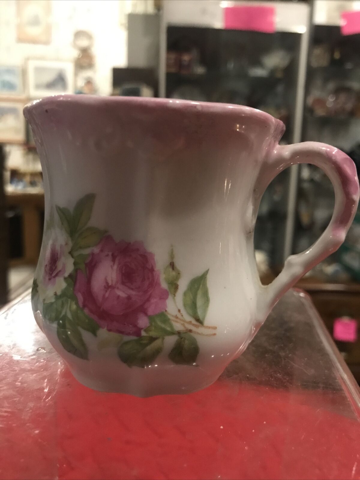 Vintage Antique Floral Flower Shaving Mug Cup 