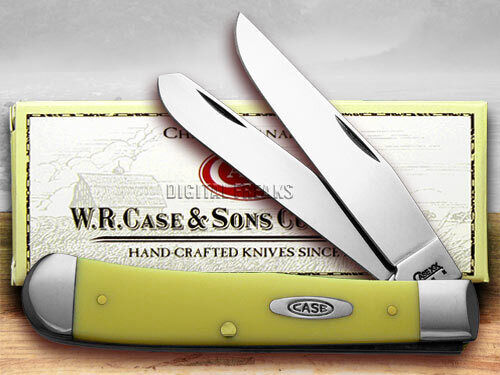 Case xx Knife Trapper Yellow Synthetic Carbon Steel Pocket Knives 00161