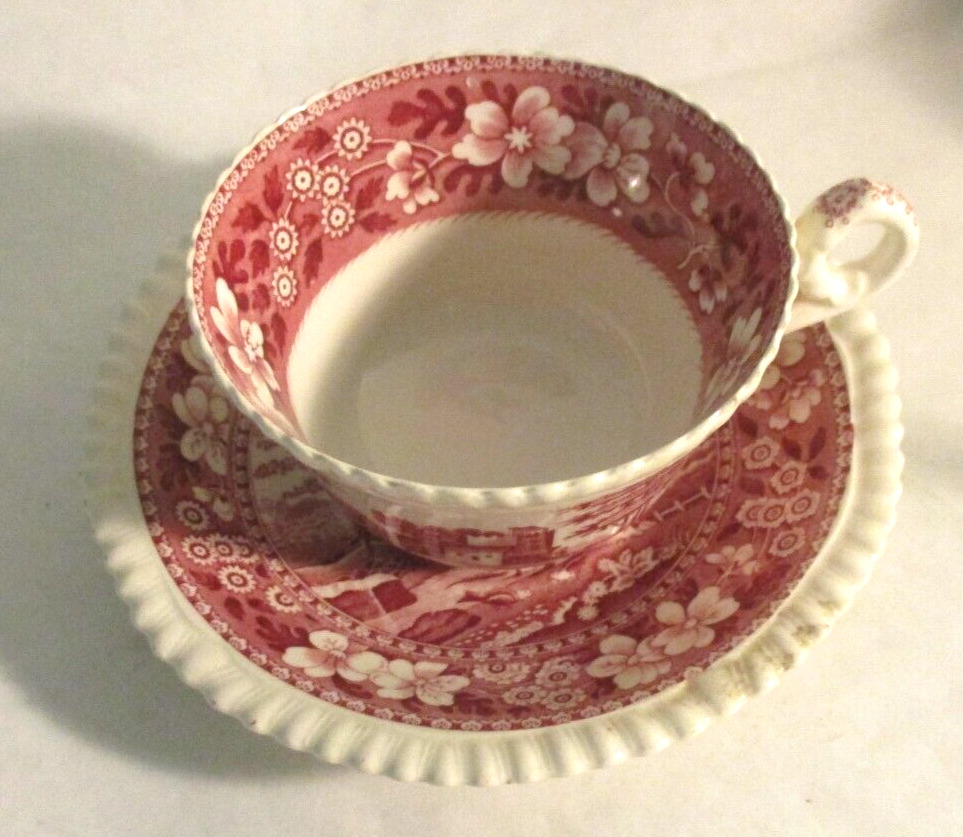 COPELAND SPODE'S TOWER RED CUP & SAUCER  MADE IN ENGLAND IN PERFECT CONDITION