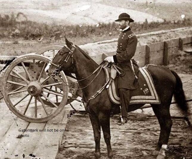Union General William T. Sherman on horseback 8\