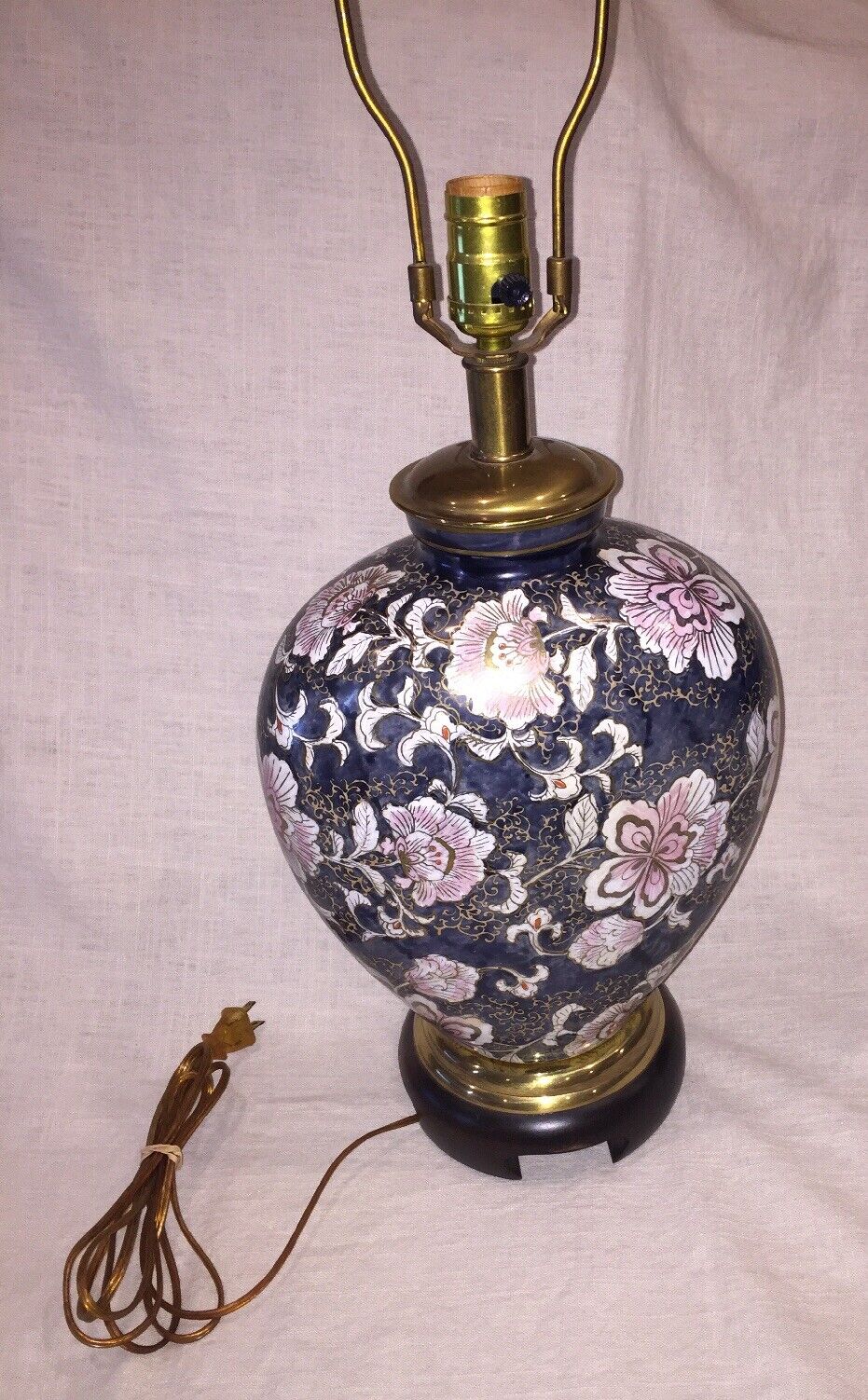 Vintage FREDERICK COOPER Large Chinoiserie Floral Lamp, Excellent Condition