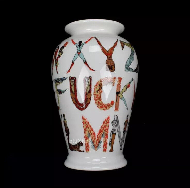 NWT Supreme NY Erte Human Body Alphabet Logo Print Ceramic Vase SS18 AUTHENTIC
