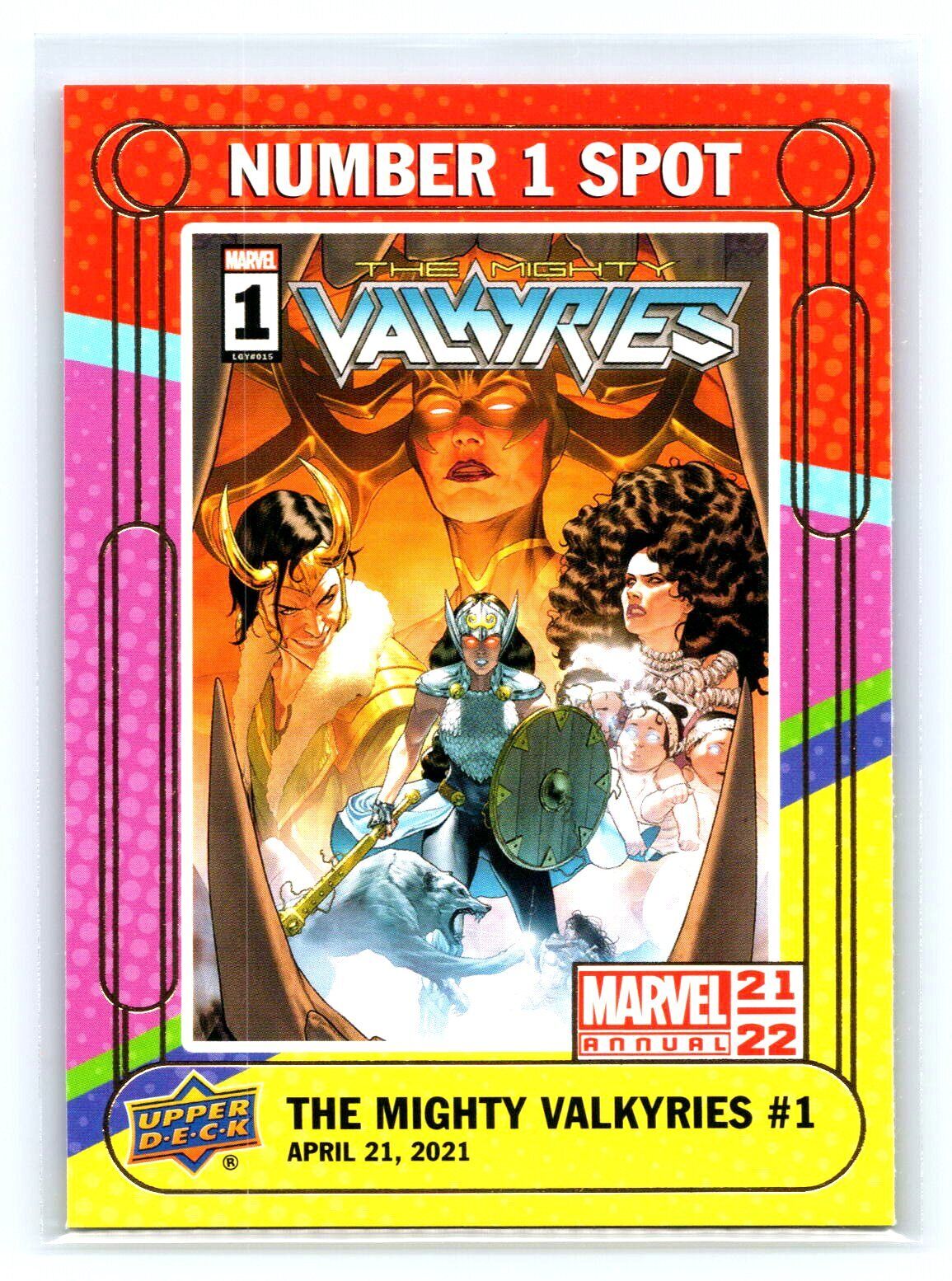 2021-22 Upper Deck Marvel Annual #N1S-7 The Mighty Valkries #1 Number One Spot