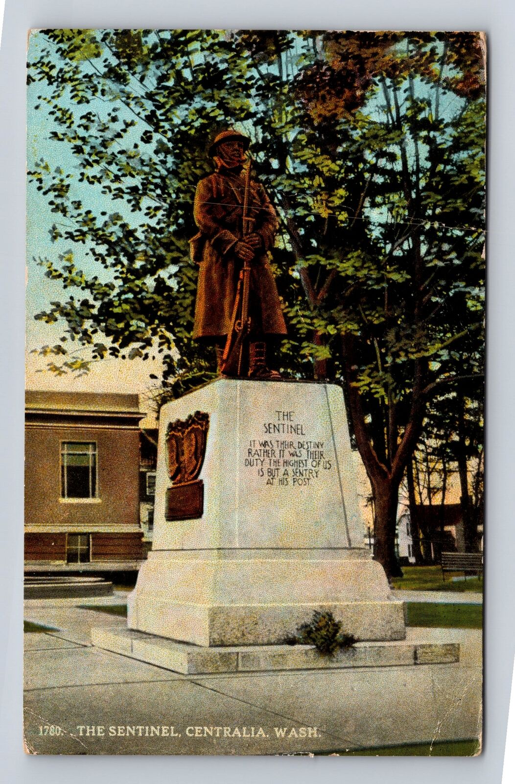 Centralia WA-Washington, the Sentinel, Monument, Antique Vintage Postcard