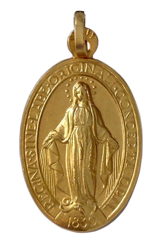 18KT SOLID YELLOW GOLD THE MIRACULOUS MEDAL - 100% MADE IN ITALY