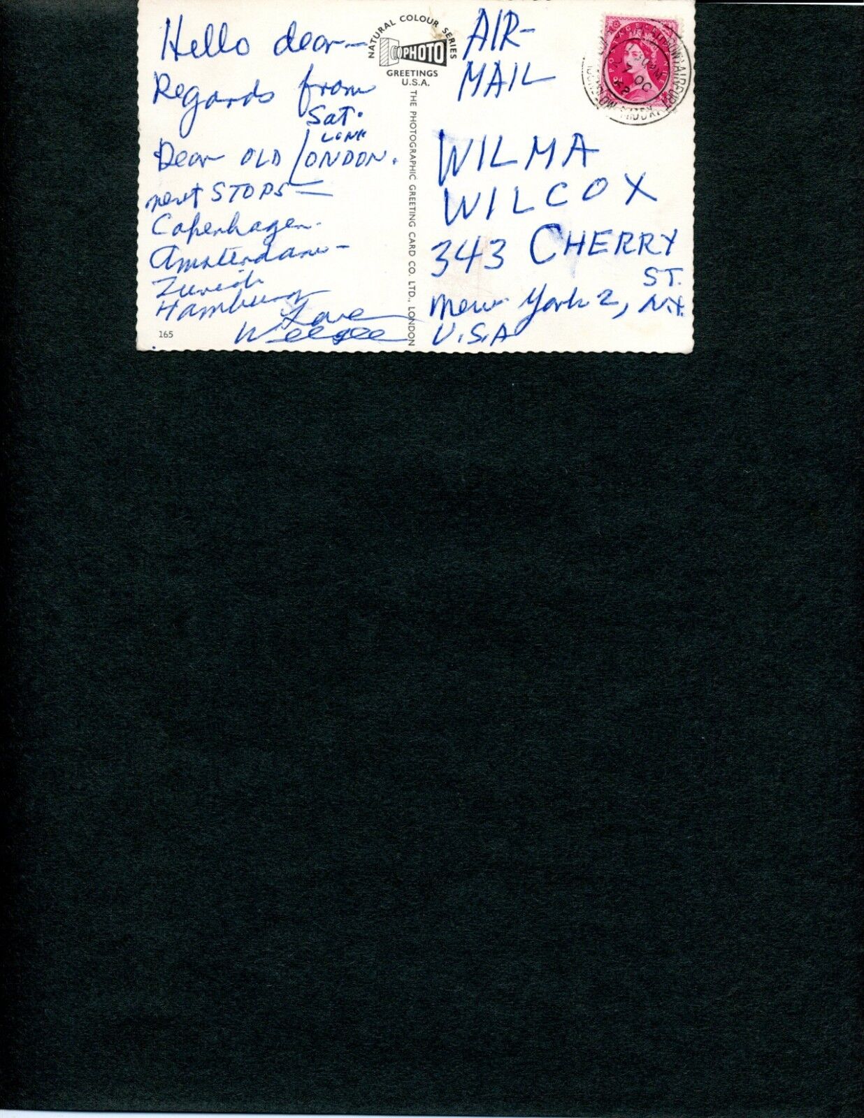 WEEGEE (ARTHUR FELLIG) HANDWRITTEN NOTE SIGNED ON PHOTOGRAPHY TRAVELS IN EUROPE 