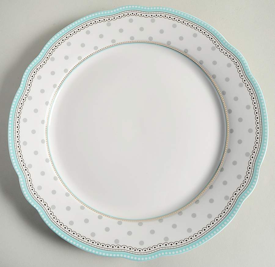 Grace's Teaware Josephine Aqua Dinner Plate 11275637