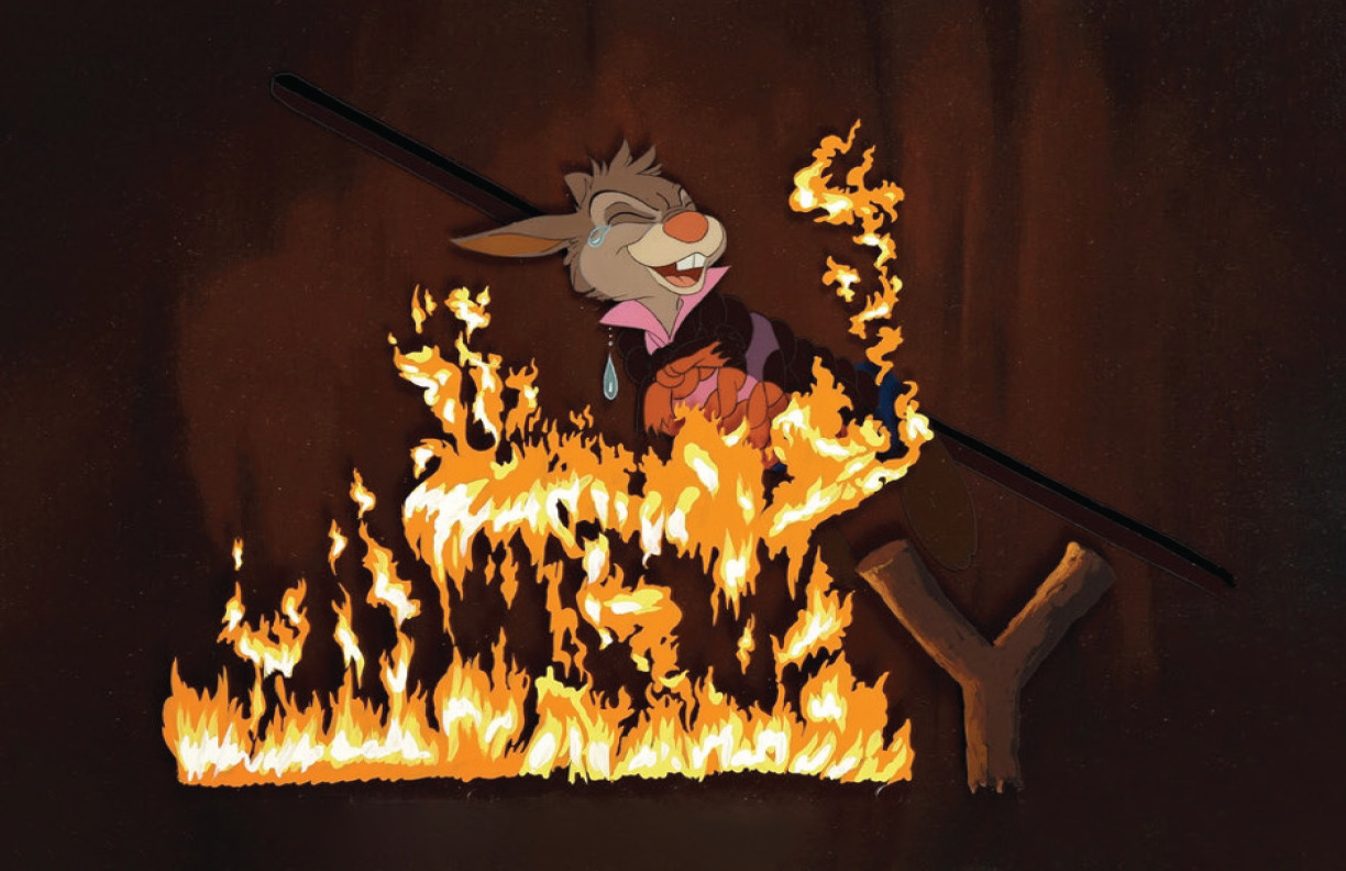 Song of the South Brer Rabbit Roasting on the Fire Movie Disney Cel Poster Print
