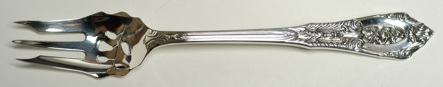Wallace Silver Rose Point  Handcrafted Pierced Pickle Fork 4635200