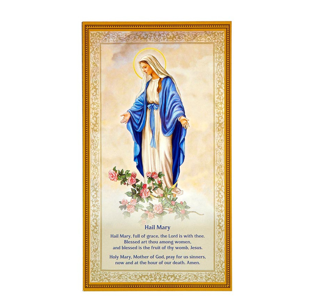 Hail Mary Wooden Wall Hanging Plaque 9\