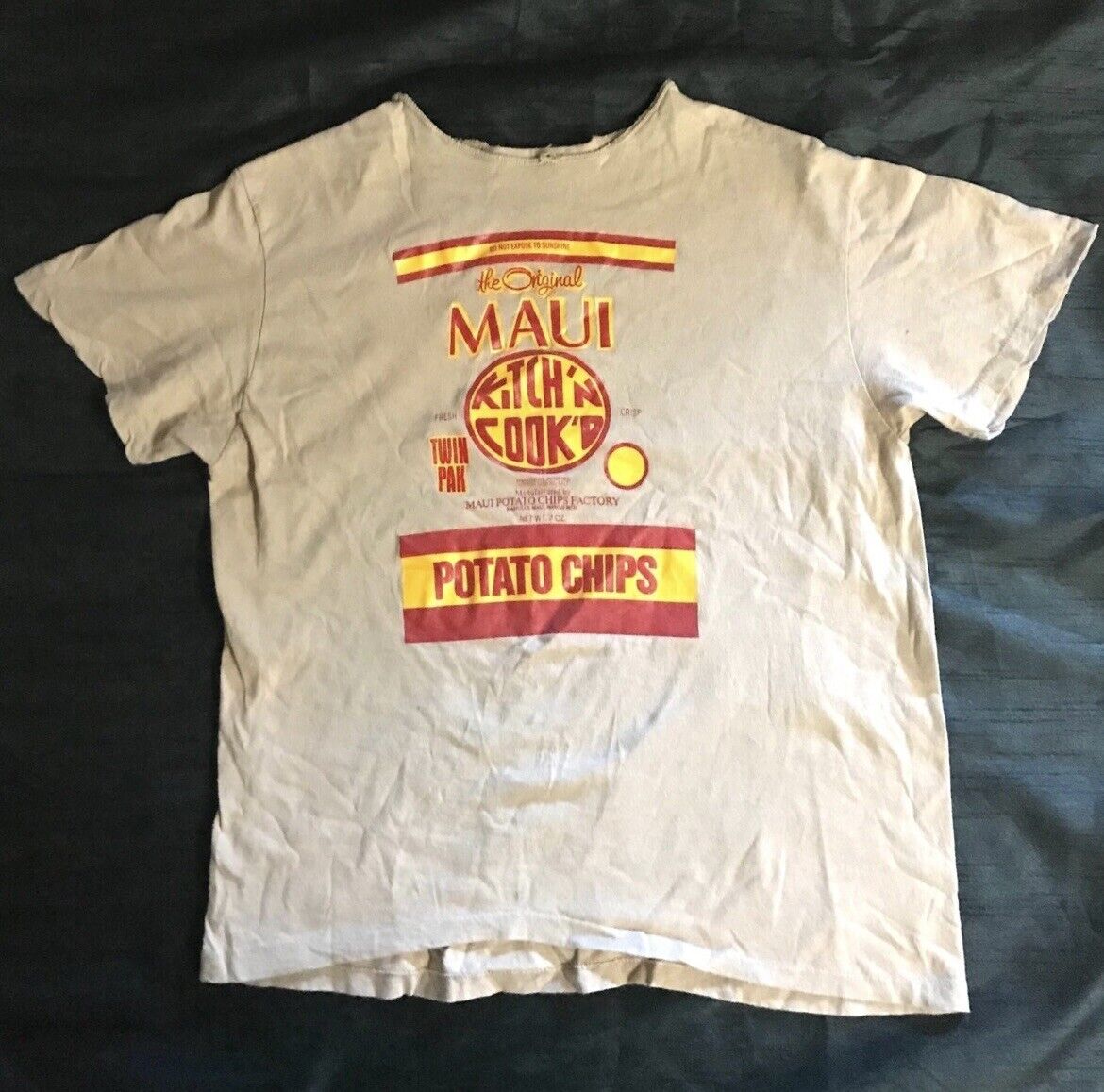 Very Rare Vintage Mid 1960s Maui Original Potato Chip Tshirt Hawaiian