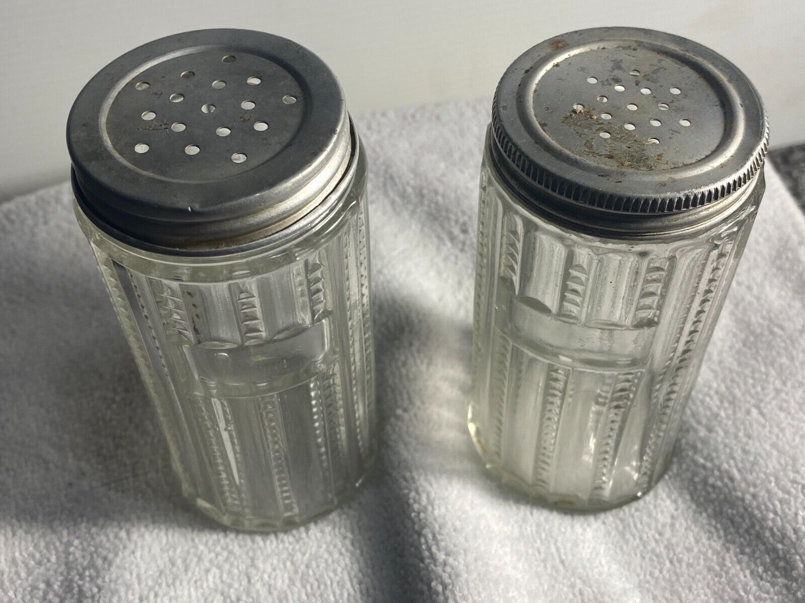 Vintage Hoosier Cabinet Zipper Glass Spice Jars with lids