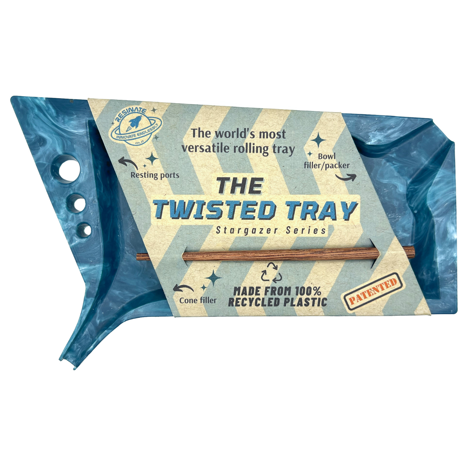 Rolling Tray Set | Cone Filler Tray Kit w/ Packer | Color: Uranus
