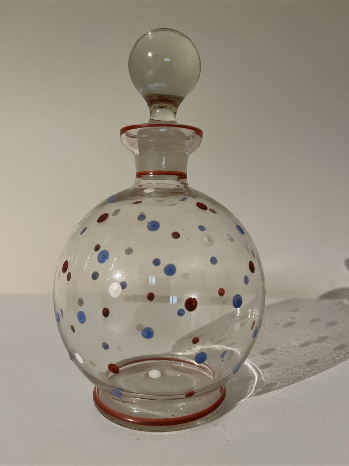 Retro Vintage Polka Dot Glass Decanter