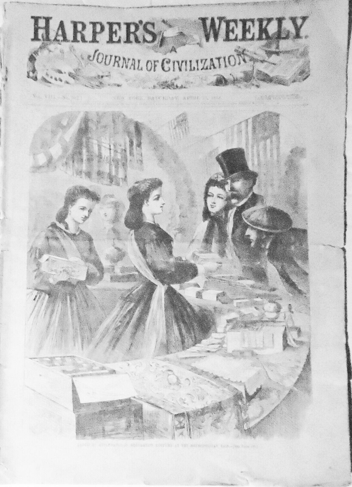 Harper's Weekly April 23, 1864 : Metropolitan Fair, NY - Original complete issue