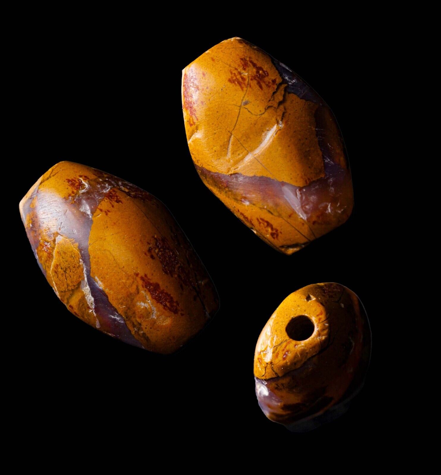 Large Ancient Banded Agate dZi Stone Bead from Central Asia Over 1000 Years Old