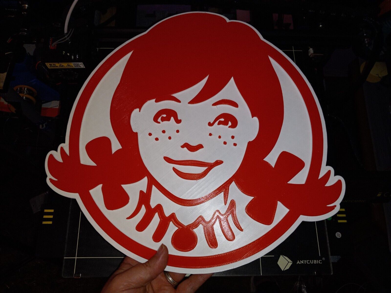 Wendy's Logo Store 3D Sign, 12 Inches Wide, 3D Printed Reproduction Logo