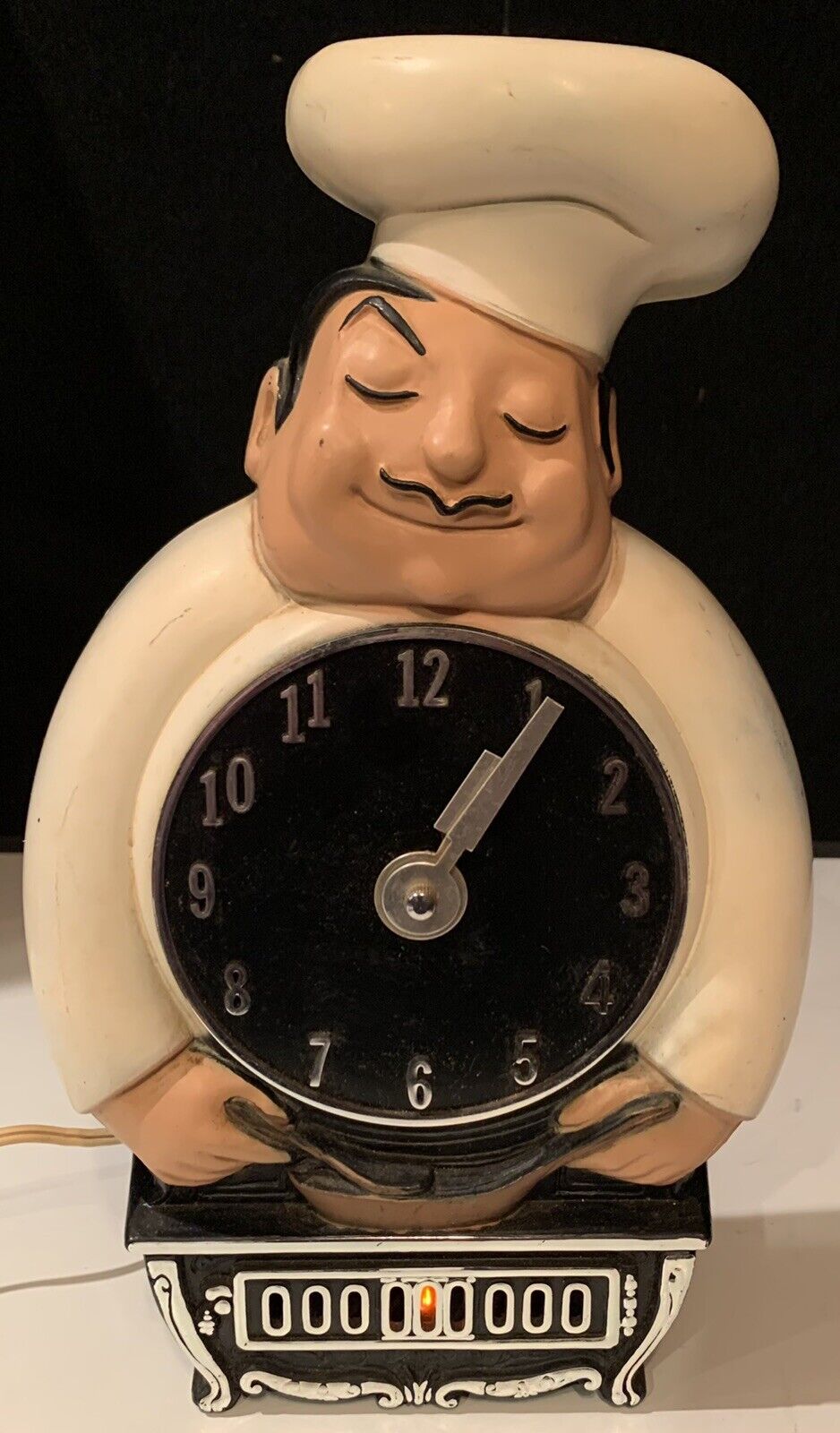 Vintage Mastercrafters Chef/ Stove Clock M-351 Animated Stove Lights Up WORKS