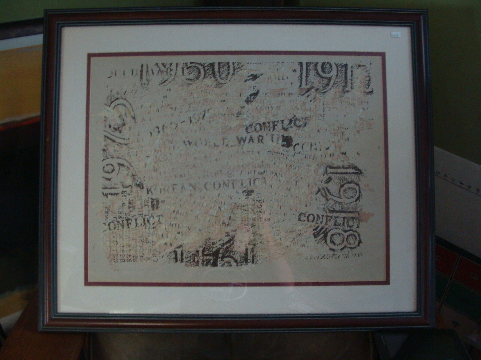 original MELISSA JANE MAY 1979 Framed Glendale Memorial 4/5 screen print of WAR