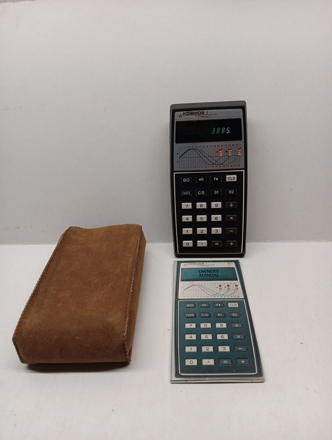 VINTAGE 70s KOSMOS 1 BIORHYTHM COMPUTER CALCULATOR WITH CASE AND MANUAL ~ Tested