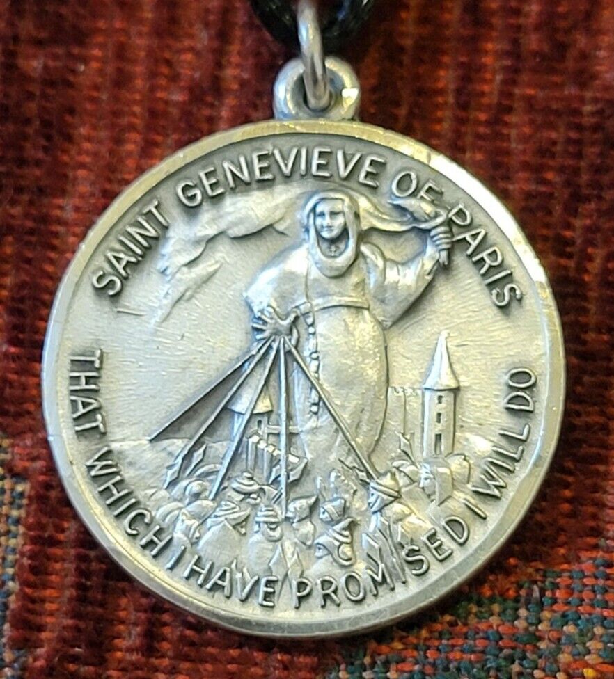 St. Genevieve Vintage & New Sterling Medallion France Catholic Patron of Paris