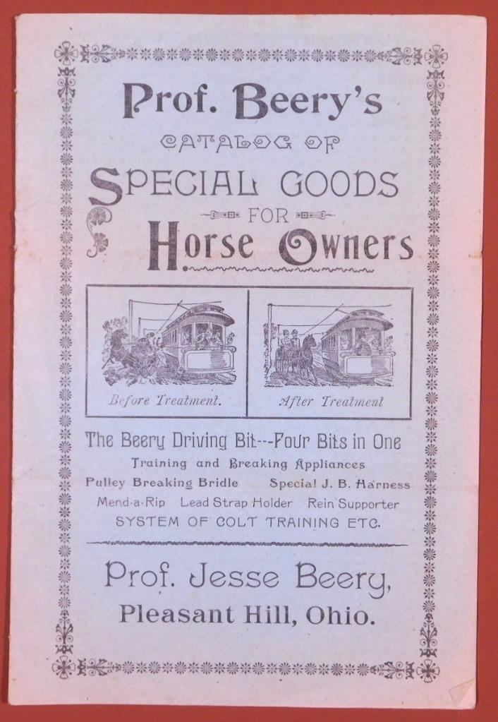 Early 1900\'s Prof Berry\'s Catalog of Special Goods for Horse Owners B2S3