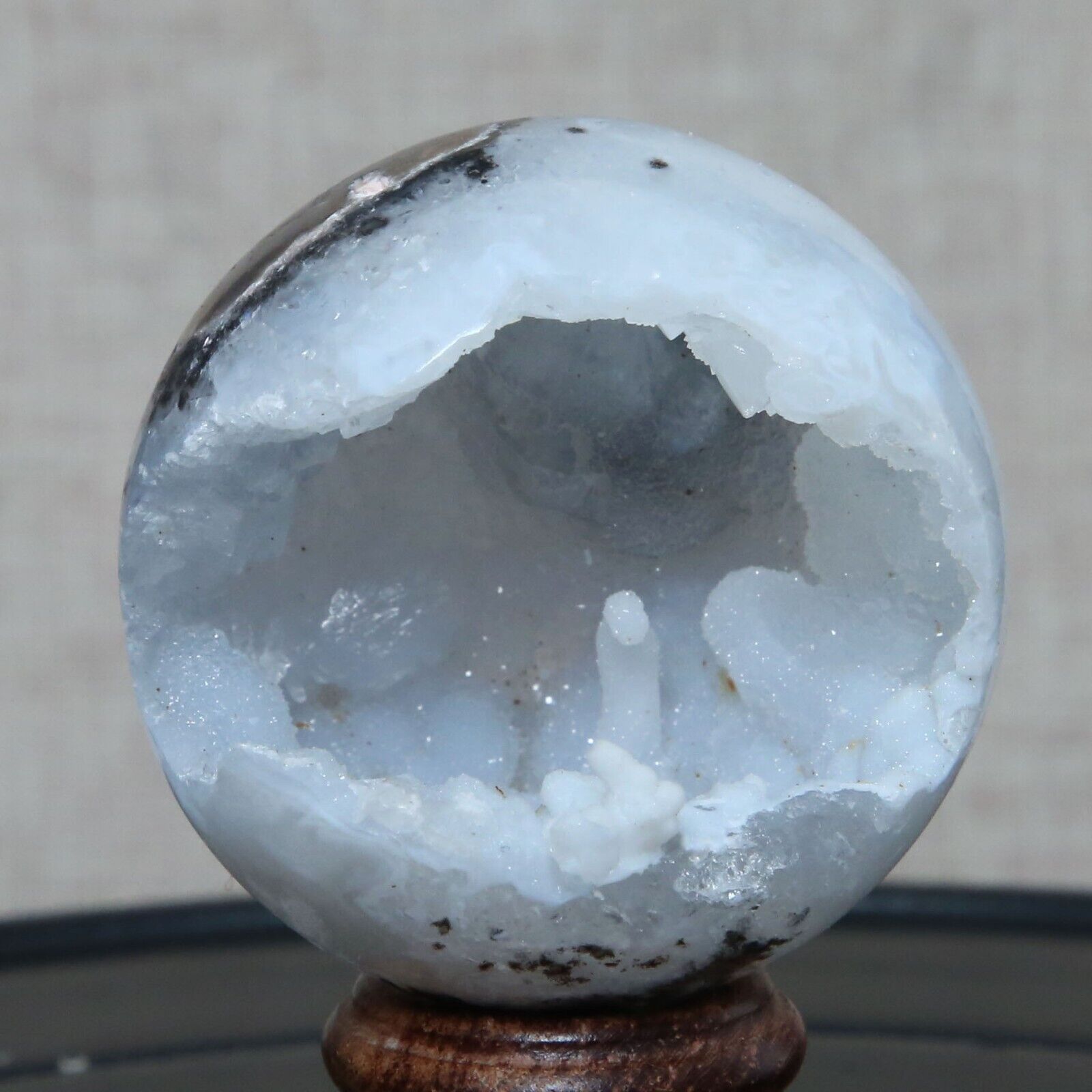 B7510-53mm-105g Natural agate spherulite geode ball quartz crystal Reiki healing