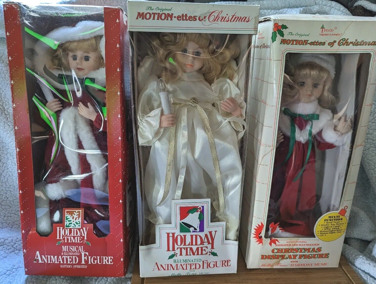 3-Vintage Christmas Angels TELCO Motionettes. WORKS Animated