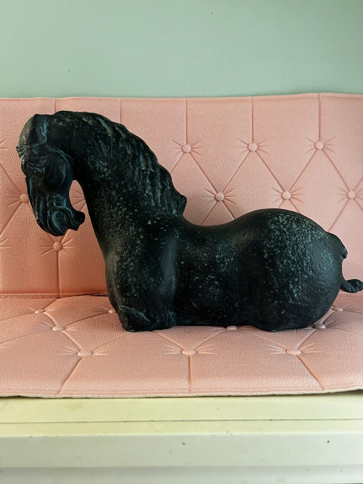 Mid-Century Modern Style Ceramic Horse At Rest Figural Sculpture