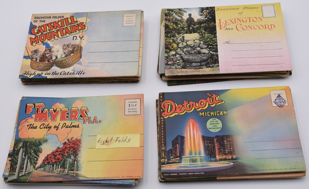 Vintage assorted United States souvenir postcards NICE Over 27 folders included