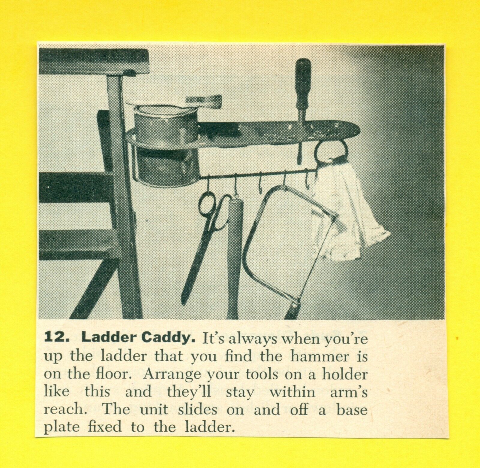 1952 Ladder Caddy arrange your tools on a holder like this Vintage Print Ad SV2.