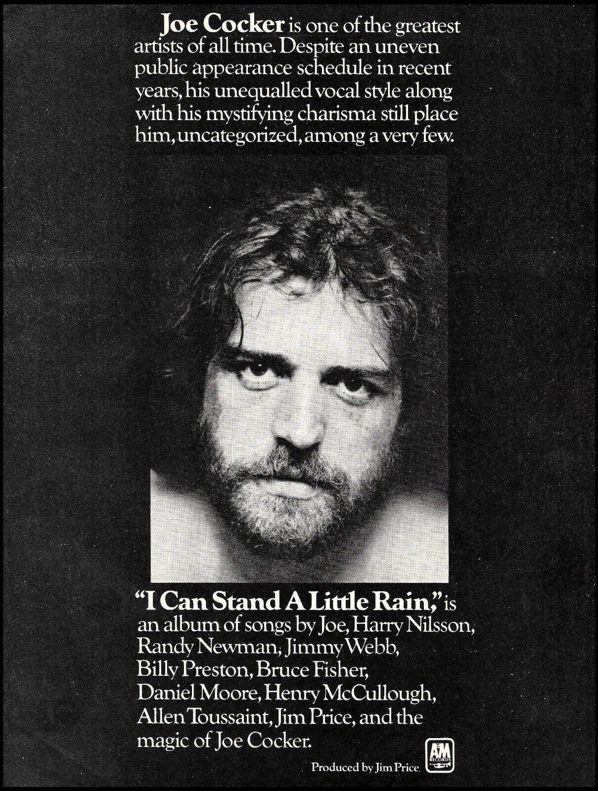 Joe Cocker I Can Stand A Little Rain 1974 A&M Records album advertisement ad