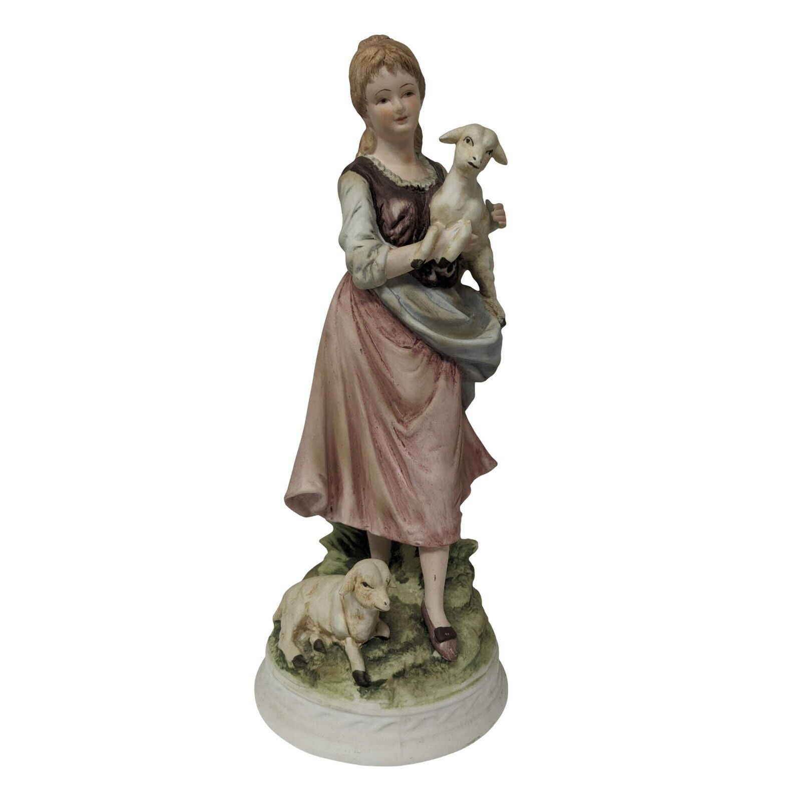 Vintage Lady Girl With Two Lambs Figurine  by Andrea By Sadek #7553 #704