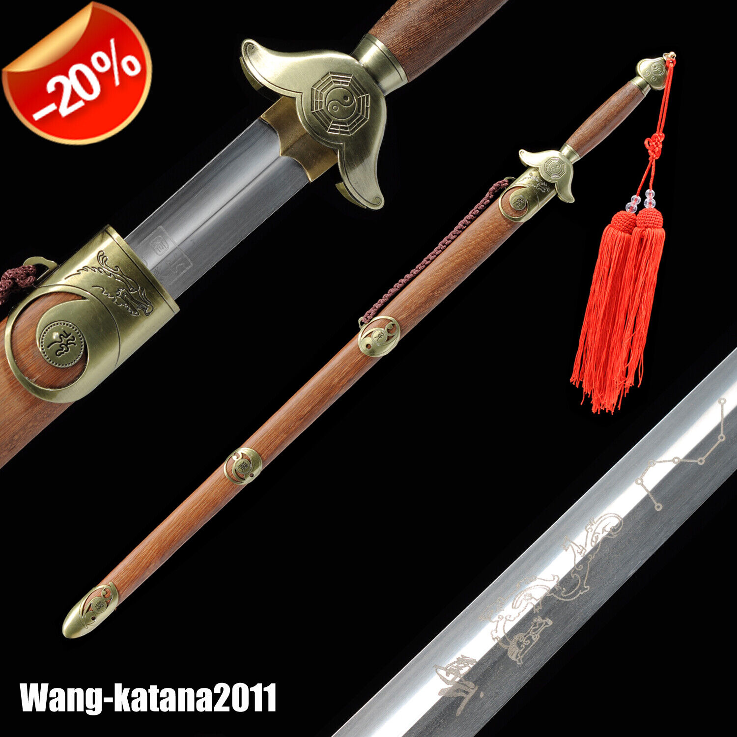 Chinese Kungfu Tai Ji Jian太极剑 Stainless Steel WuShu Soft Excercise Tai Chi Sword