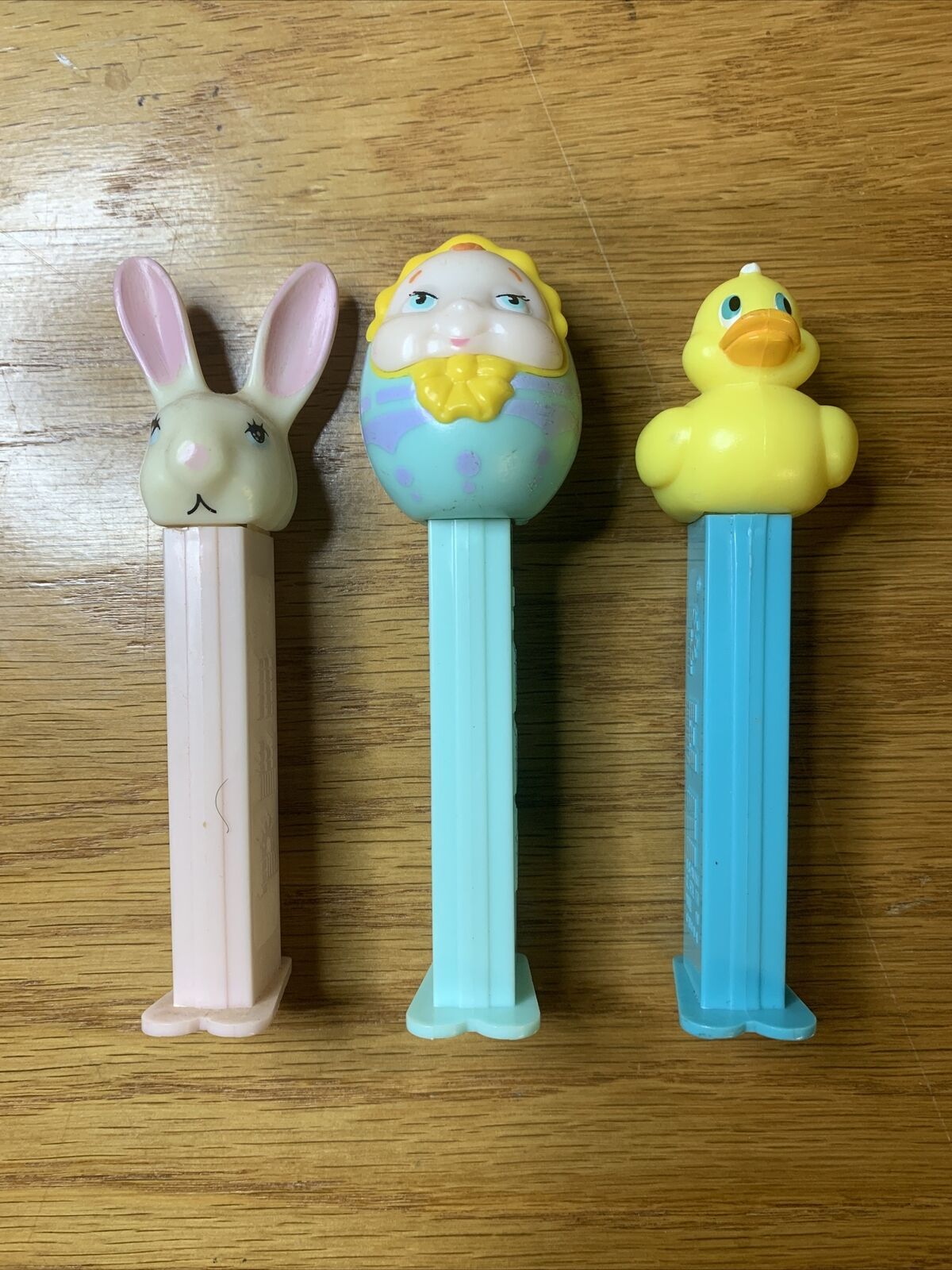 EASTER Pez Lot of 3: Rubber Duck 🐇 White Bunny 🥚 Baby Egg